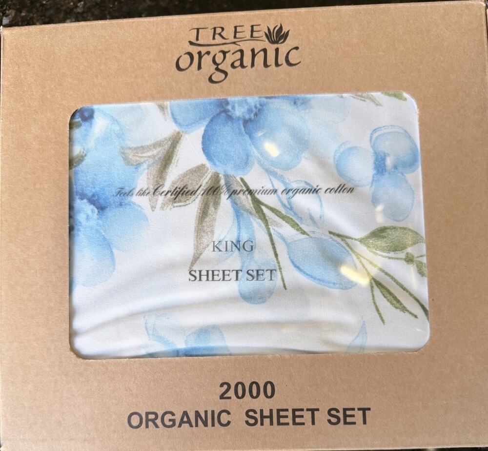 Tree Organics King Size Floral Bedsheets, 100% Satisfied, Cotton New